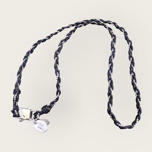 Lizzy James Leather and Silver Beaded Braided Necklace